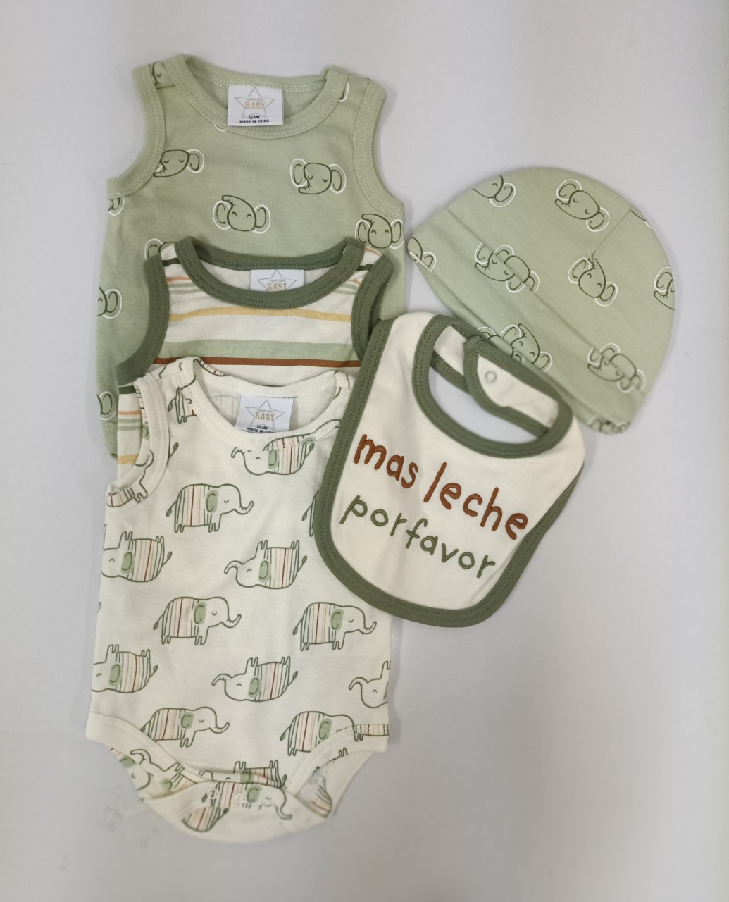 SS BABY BODYSUIT 5PC SET