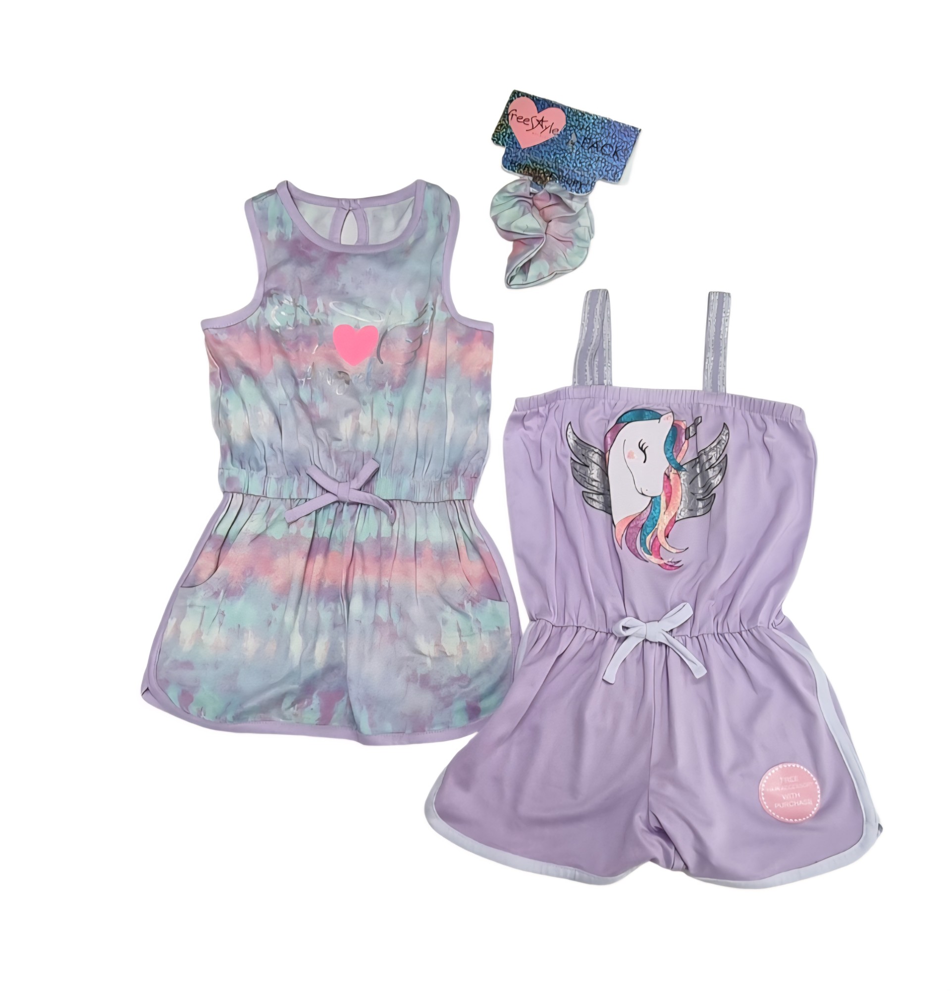 FREE STYLE 2PK ROMPER&SCRUNCHI