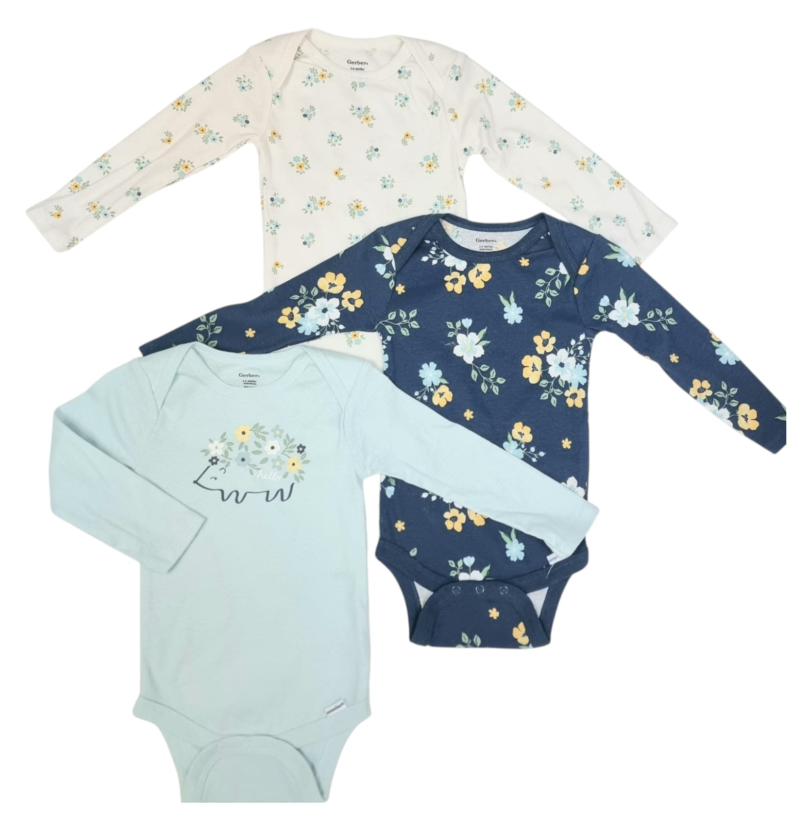 GERBER 3PCK L/S ONESIES