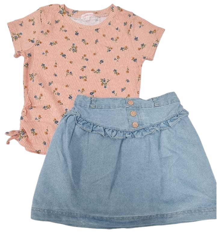 LEMON KISS JEANS SKIRT SET