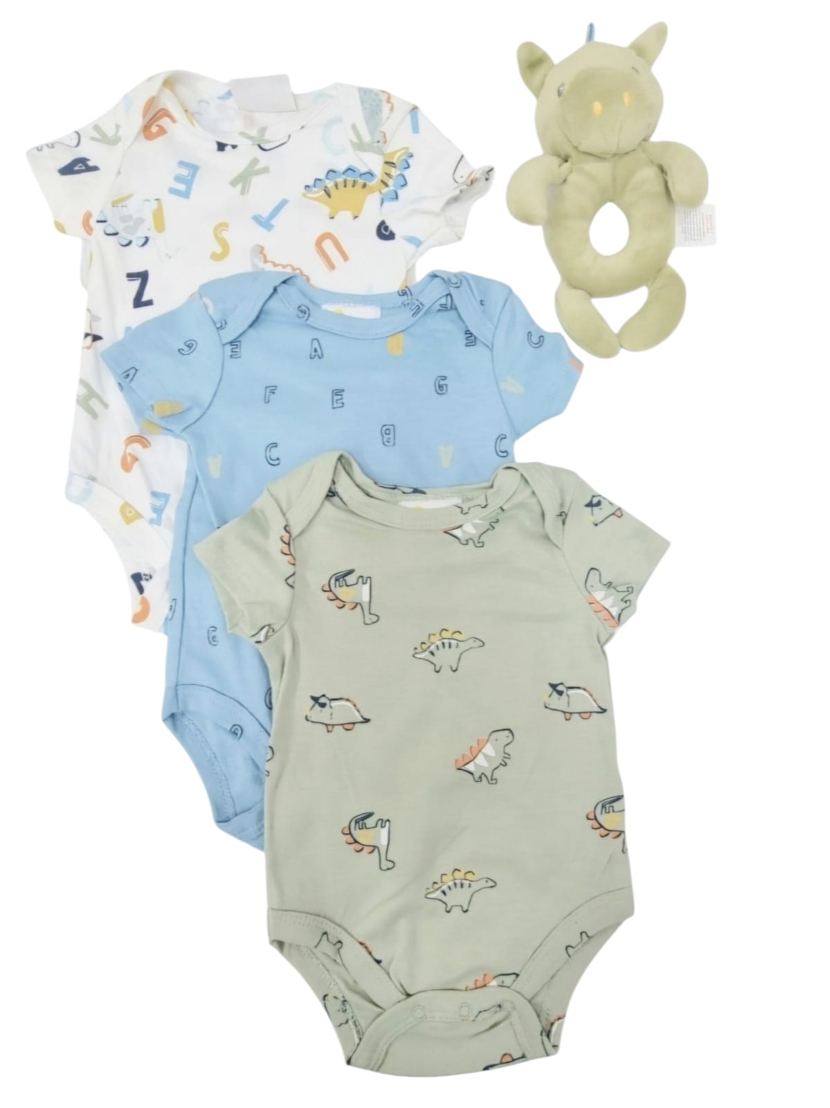 LIL CHICK 3PK ONESIES W/RATTLE