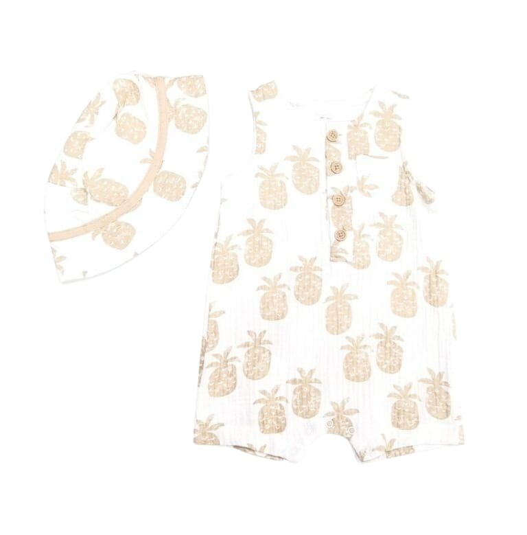 LITTLE ME SUNSUIT ROMPER W/HAT