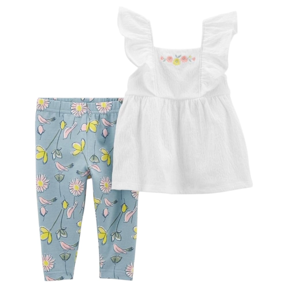 CARTERS GIRLS 2PC FLORAL PANTS