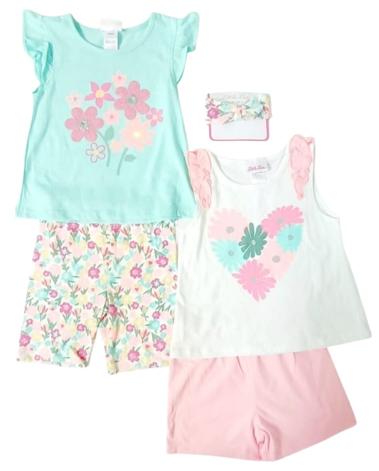 LIL LAS GIRLS 4PC SHORT SET