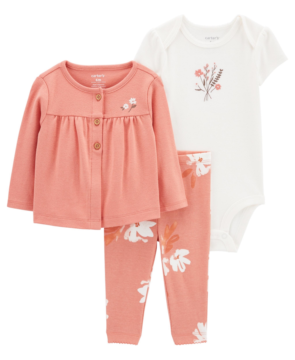 CARTERS 3-PIECE CARDIGAN SET