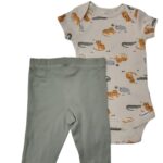 GERBER 3PC ONESIE PANTS CAP SL