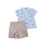 LITTLE ME BOY POLO SHORT SETS