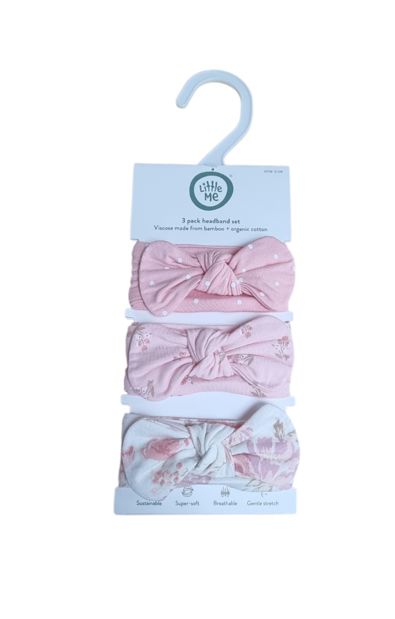 LITTLE ME BAMBOO 3PK HEADBAND
