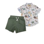 LITTLE ME BOY WOVEN SHORT SET