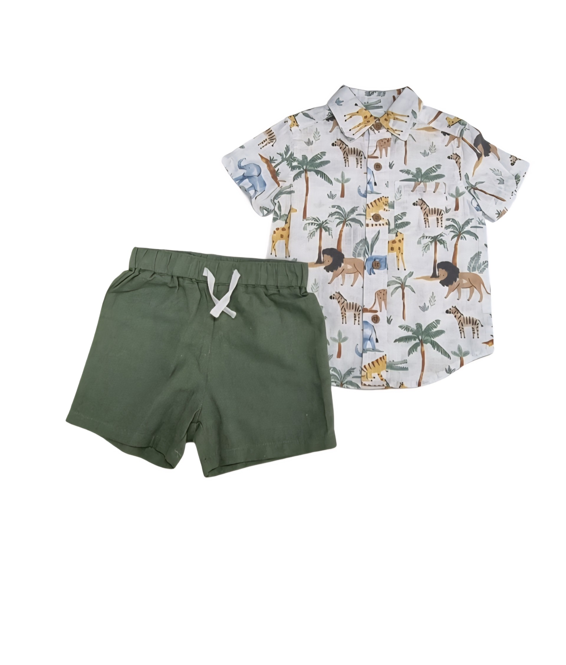 LITTLE ME BOY WOVEN SHORT SET