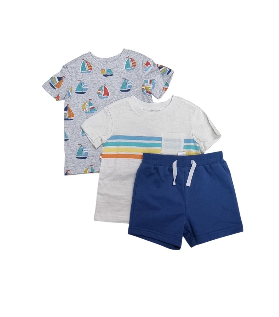 LITTLE ME BOY 3PC SHORT SET