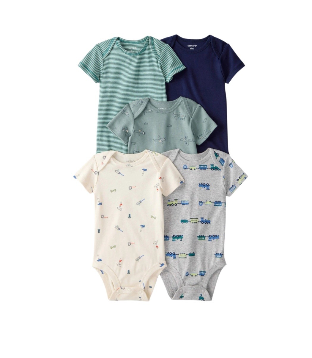 CARTERS 5PK BOY BODYSUIT