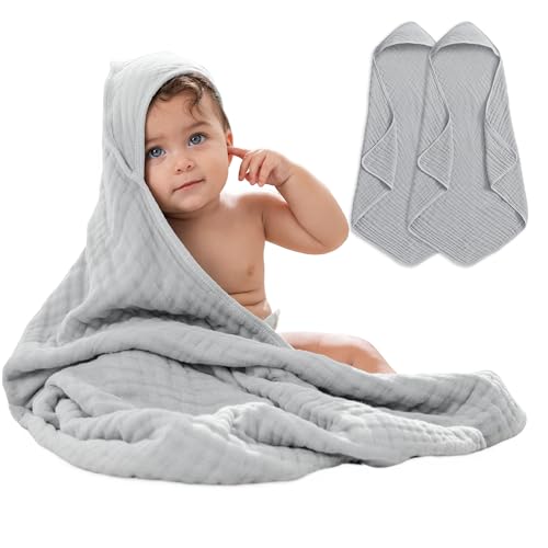 COMFY CUBS MUSLIN HOODED TOWEL