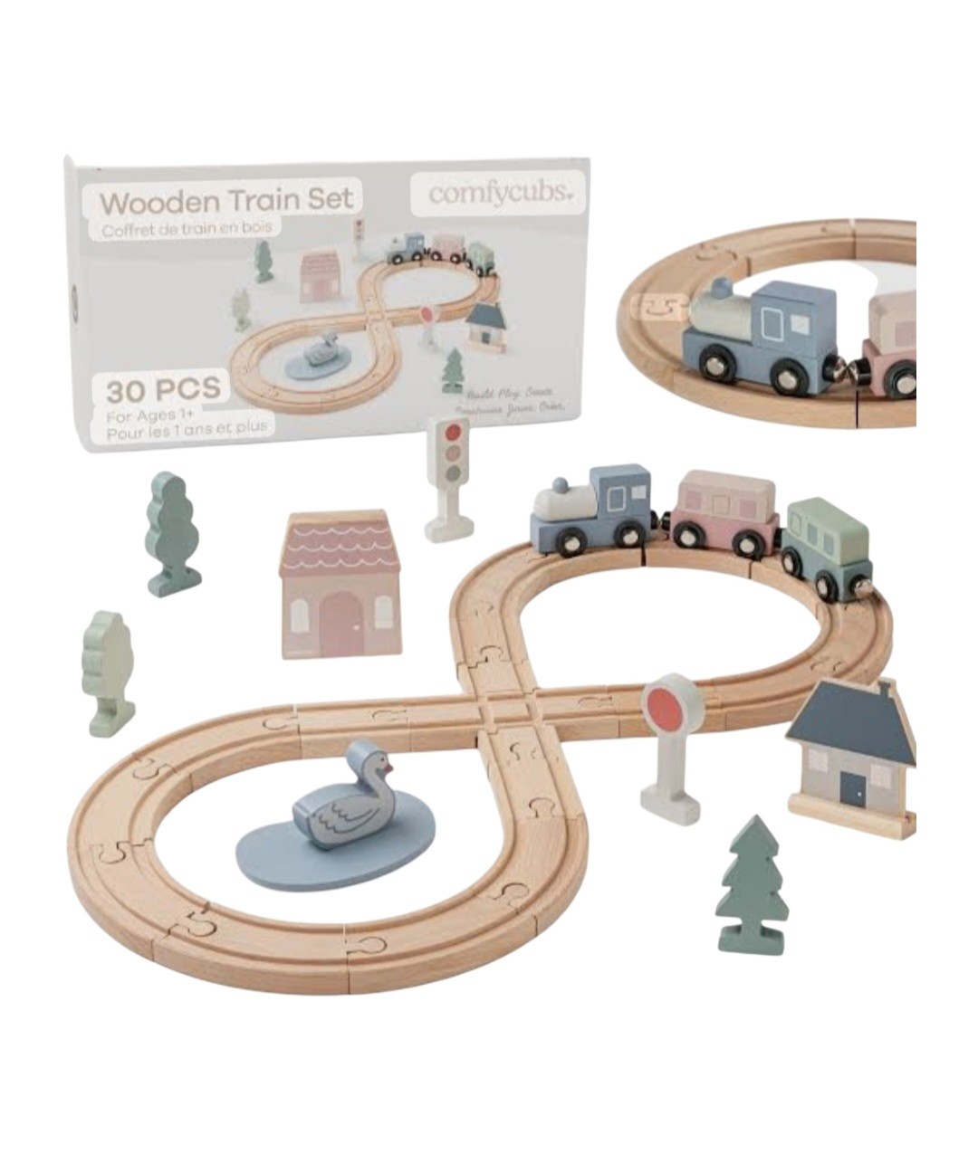 COMFY CUBS WOODEN TRAIN SET