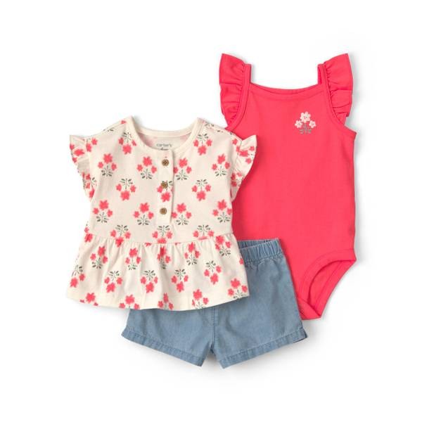 CARTERS 3PCS GIRL SHORT SET