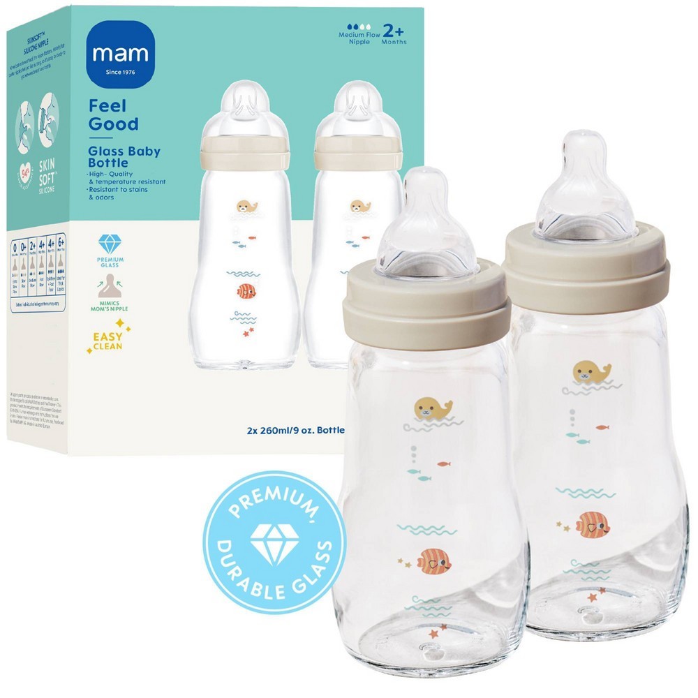 MAM 9OZ 2PK GLASS BOTTLE