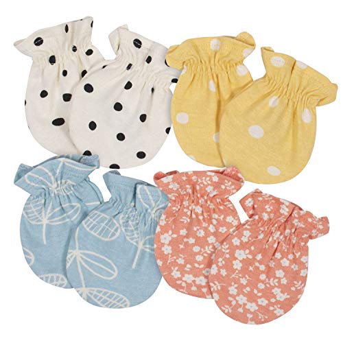 GERBER 4 PCK MITTENS FLORAL