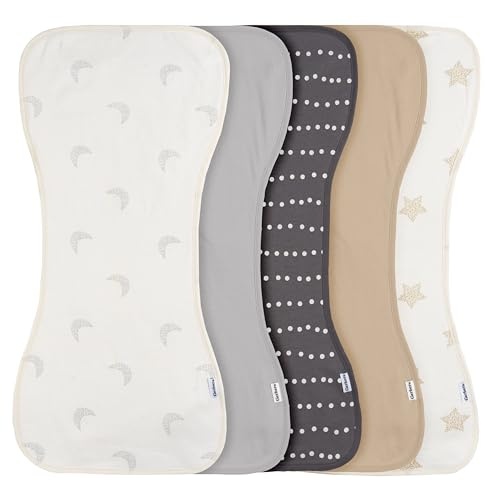 GERBER 5PCK ORGANIC BURP CLOTH