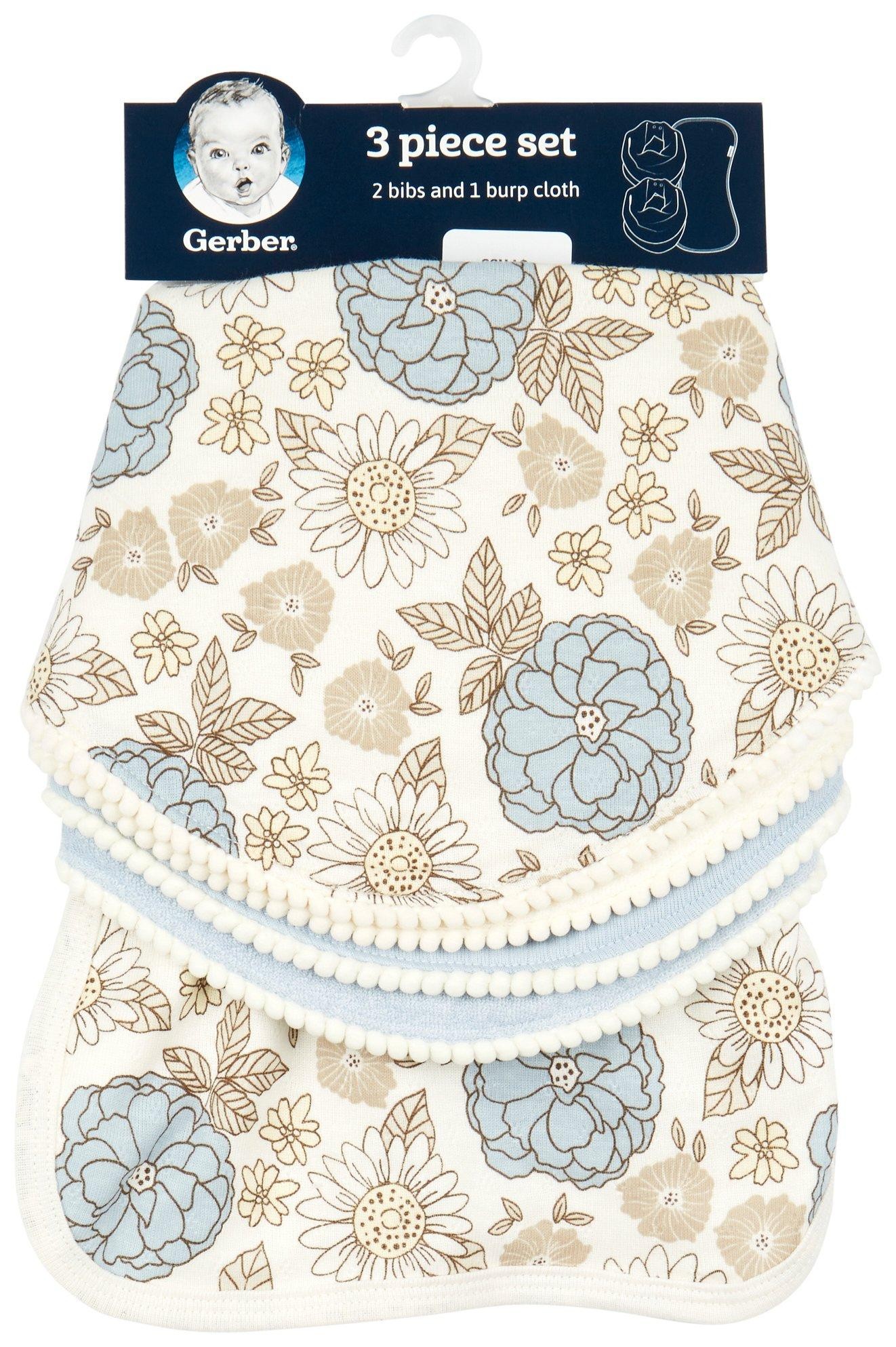 GERBER 3PCK BIB & BURP SET