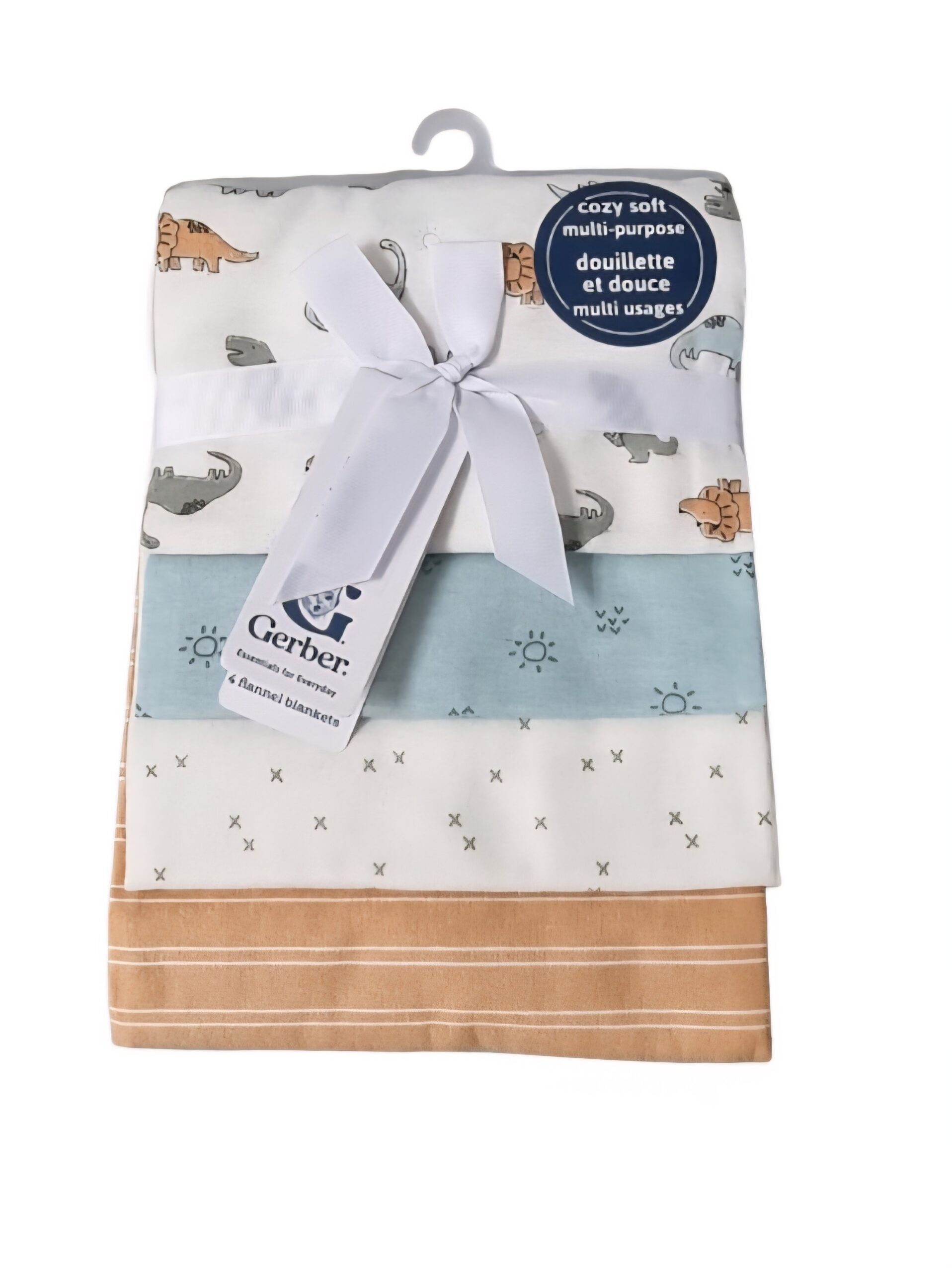 GERBER 4PK FLANNEL BLANKETS