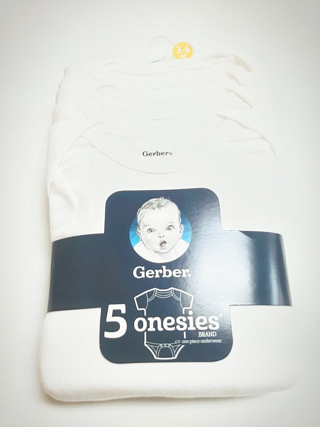 GERBER 4PCK WHITE ONESIES