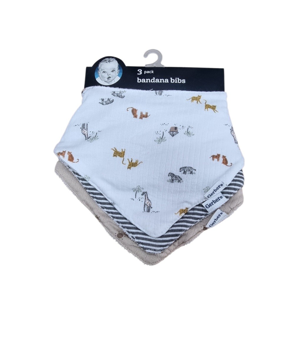GERBER 3PCK BANDANA BIBS