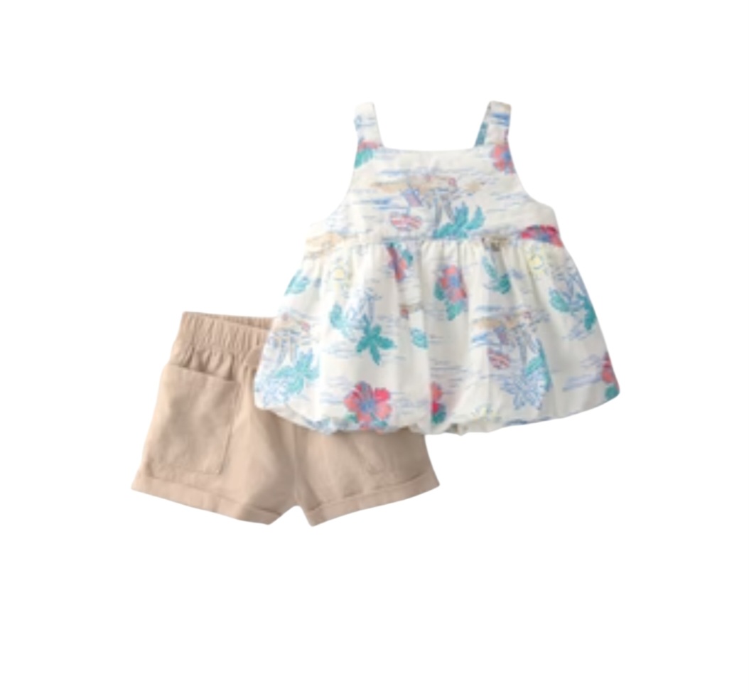 CARTERS GIRLS 2PC SHORT SET