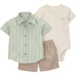 CARTERS BOYS 3PC SHORT SET