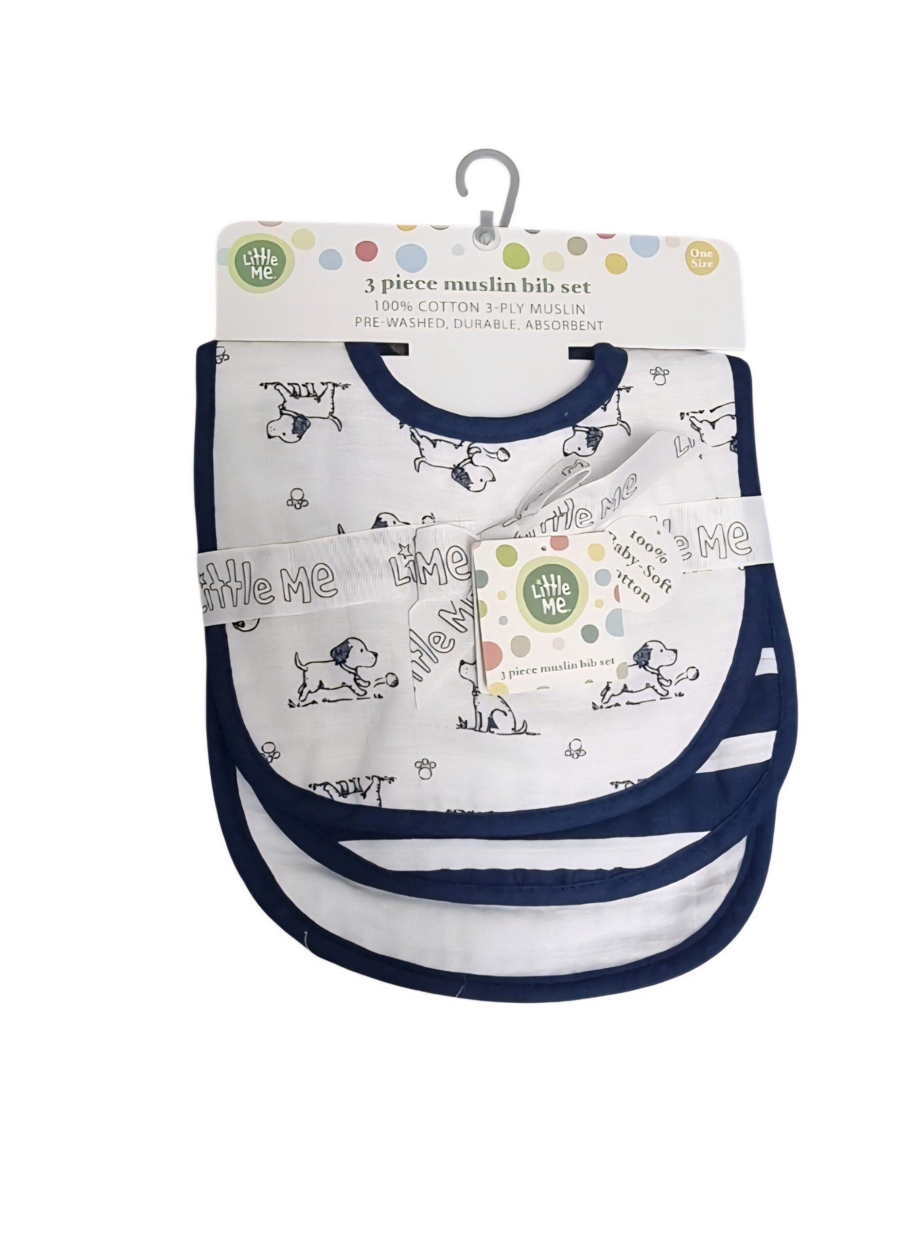 LITTLE ME 3PC MUSLIN BIBS
