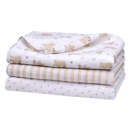LITTLE ME 3PK SWADDLE BLANKET